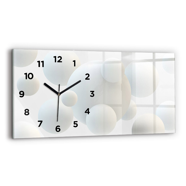 Horizontal wall clock Balls abstract
