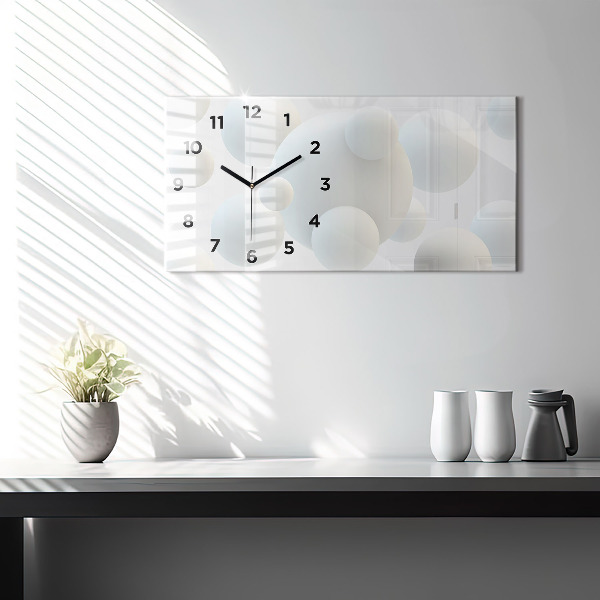 Horizontal wall clock Balls abstract