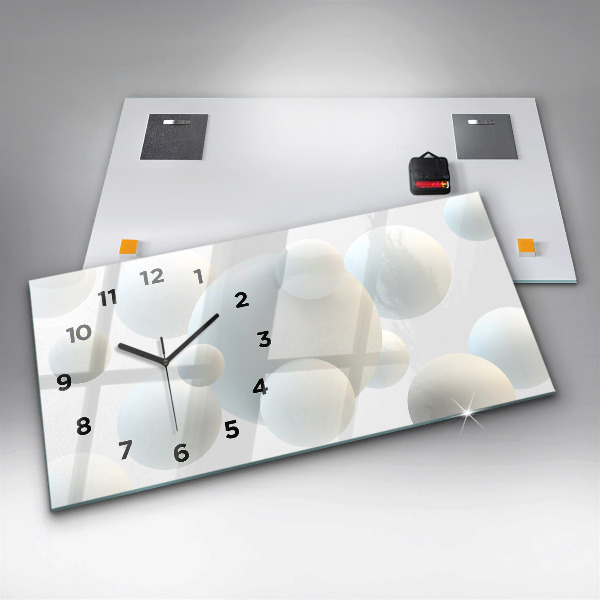 Horizontal wall clock Balls abstract
