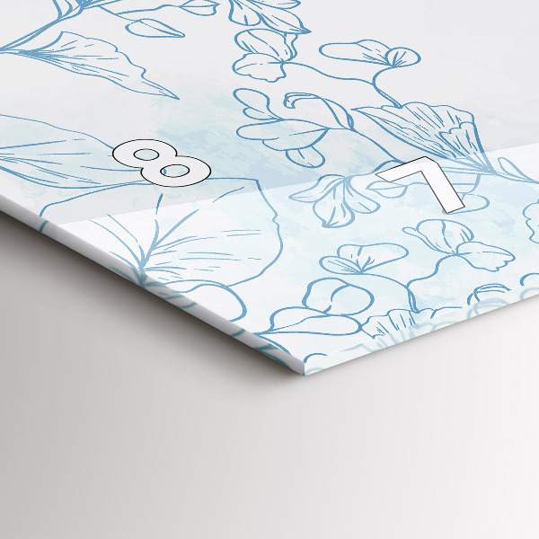 Horizontal wall clock Sketch of plants