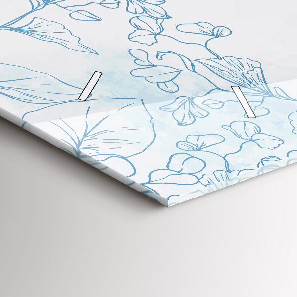 Horizontal wall clock Sketch of plants