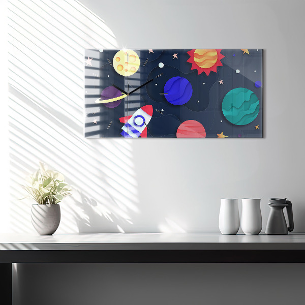 Horizontal wall clock Children's space
