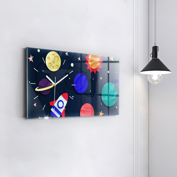 Horizontal wall clock Children's space
