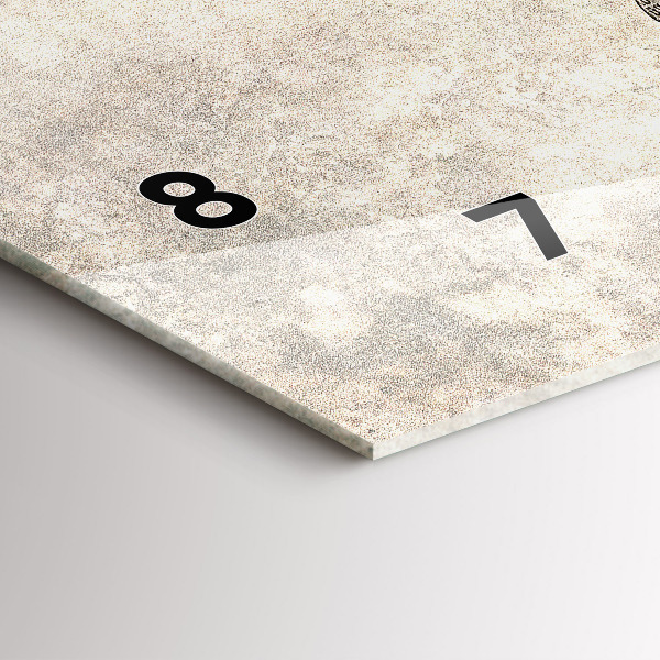 Horizontal wall clock World map newspaper