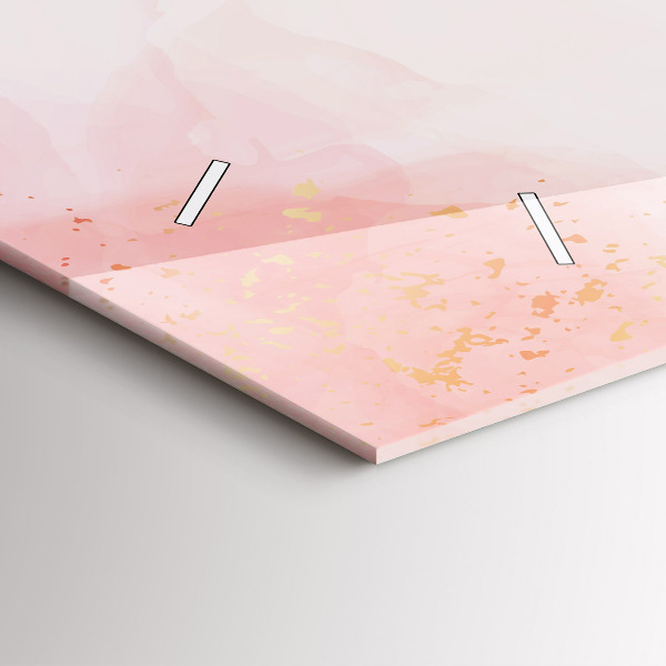 Horizontal wall clock Pink marble