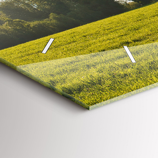 Horizontal wall clock Mountains and field