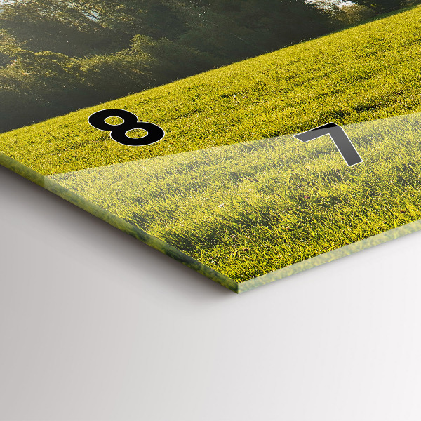 Horizontal wall clock Mountains and field