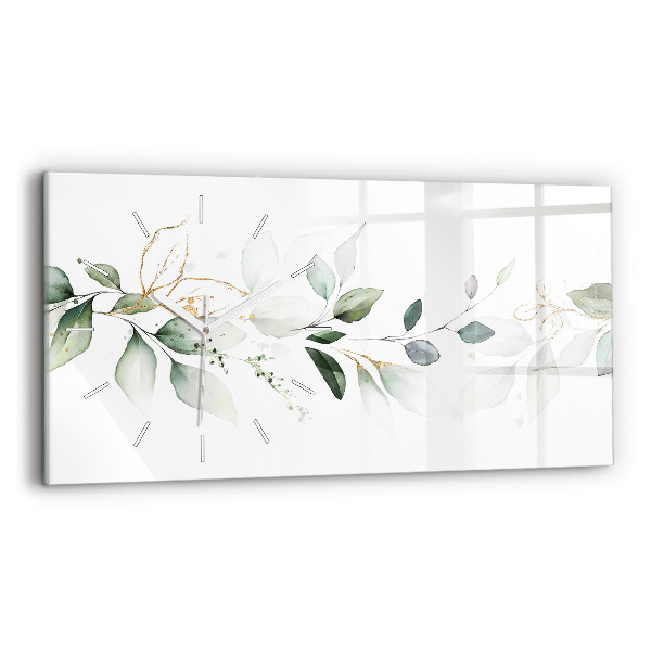 Horizontal wall clock Abstraction leaves