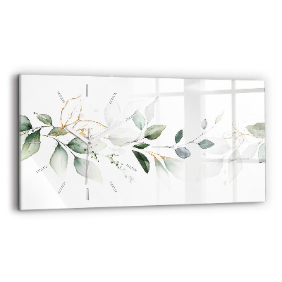 Horizontal wall clock Abstraction leaves