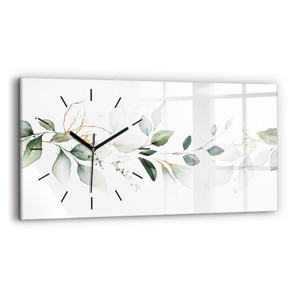 Horizontal wall clock Abstraction leaves