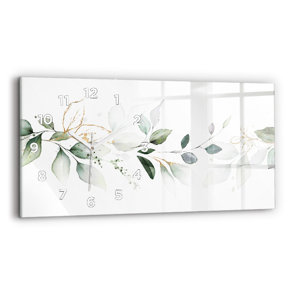 Horizontal wall clock Abstraction leaves