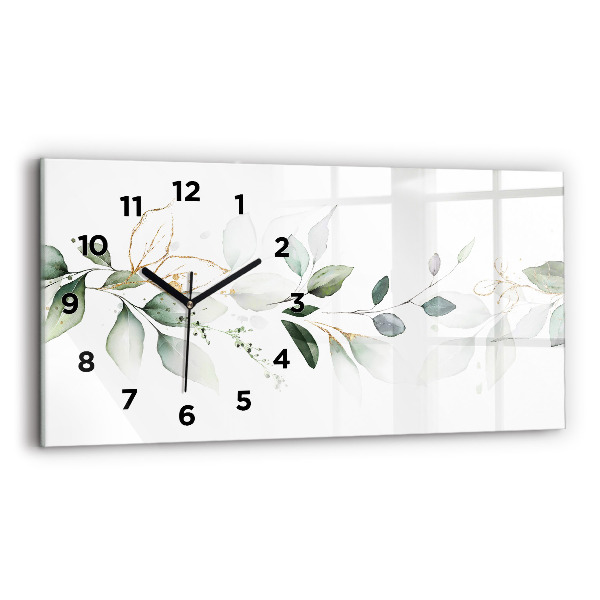 Horizontal wall clock Abstraction leaves