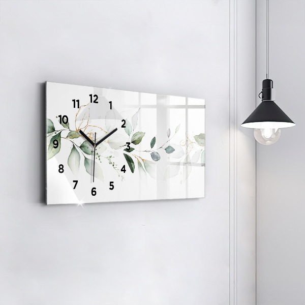 Horizontal wall clock Abstraction leaves