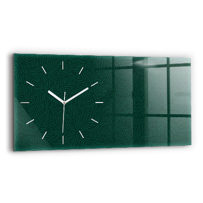 Horizontal wall clock Leaf pattern