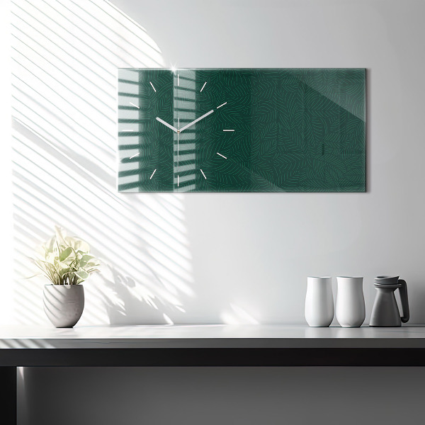 Horizontal wall clock Leaf pattern