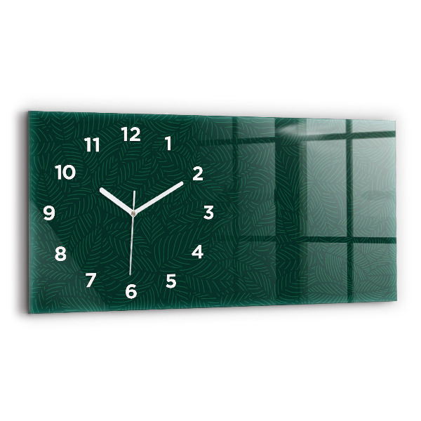 Horizontal wall clock Leaf pattern