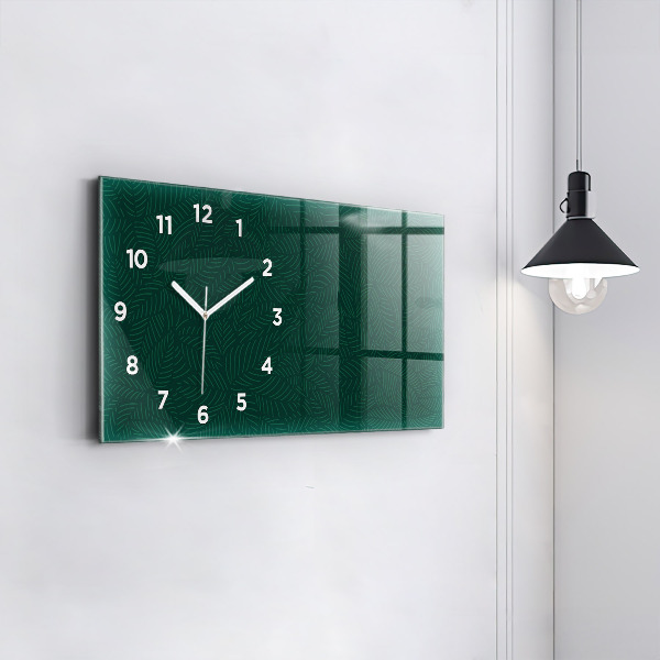Horizontal wall clock Leaf pattern