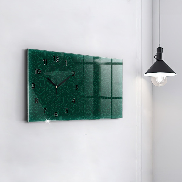 Horizontal wall clock Leaf pattern
