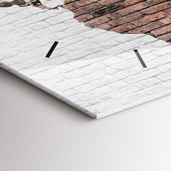 Horizontal wall clock Brick world map