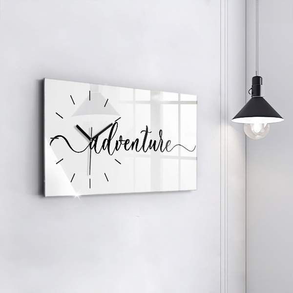 Horizontal wall clock Adventure inscription