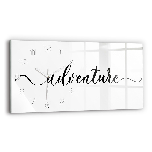 Horizontal wall clock Adventure inscription