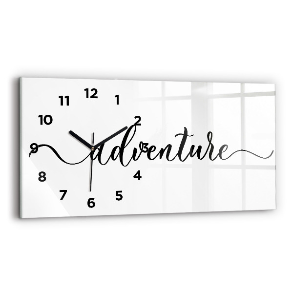 Horizontal wall clock Adventure inscription