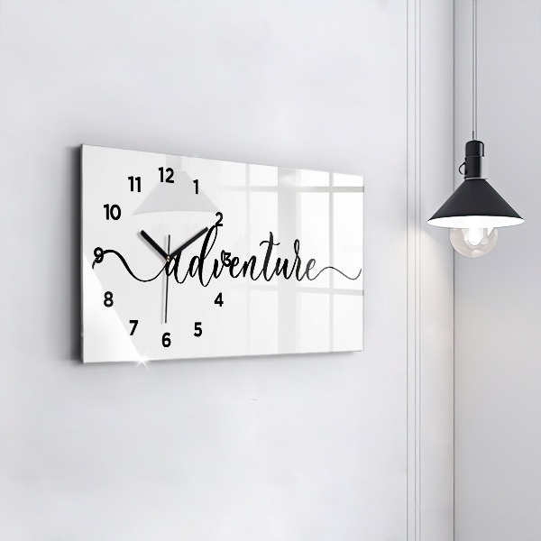 Horizontal wall clock Adventure inscription
