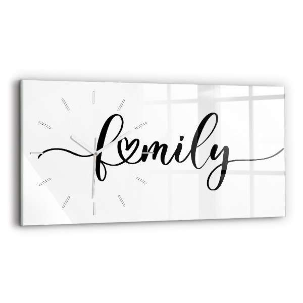 Horizontal wall clock The inscription family