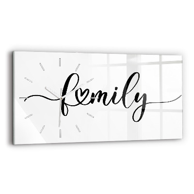 Horizontal wall clock The inscription family
