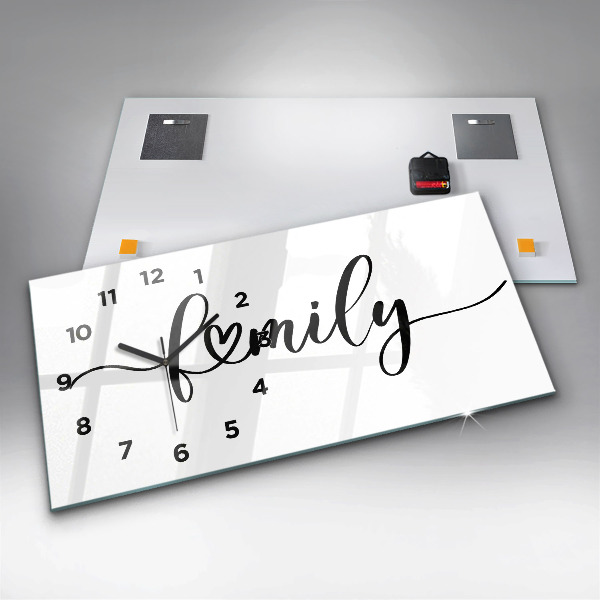 Horizontal wall clock The inscription family