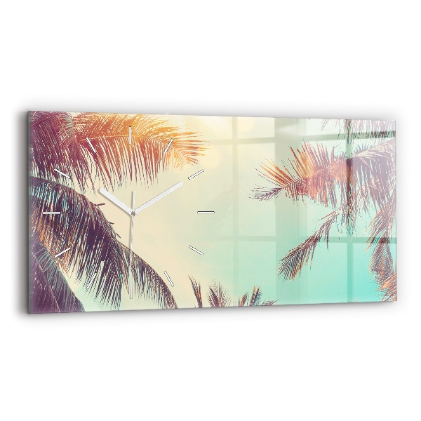 Horizontal wall clock Tropical palm trees