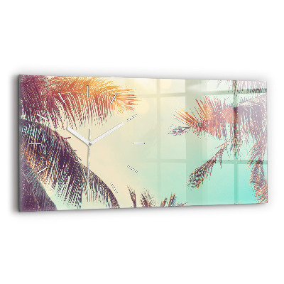 Horizontal wall clock Tropical palm trees