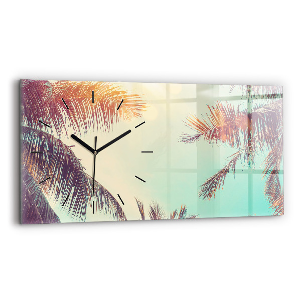 Horizontal wall clock Tropical palm trees
