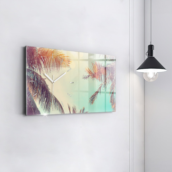 Horizontal wall clock Tropical palm trees