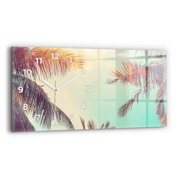 Horizontal wall clock Tropical palm trees
