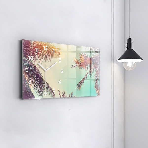 Horizontal wall clock Tropical palm trees