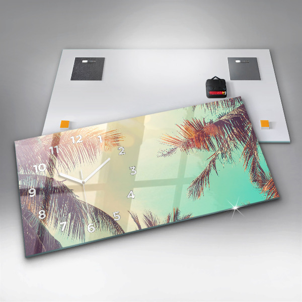 Horizontal wall clock Tropical palm trees