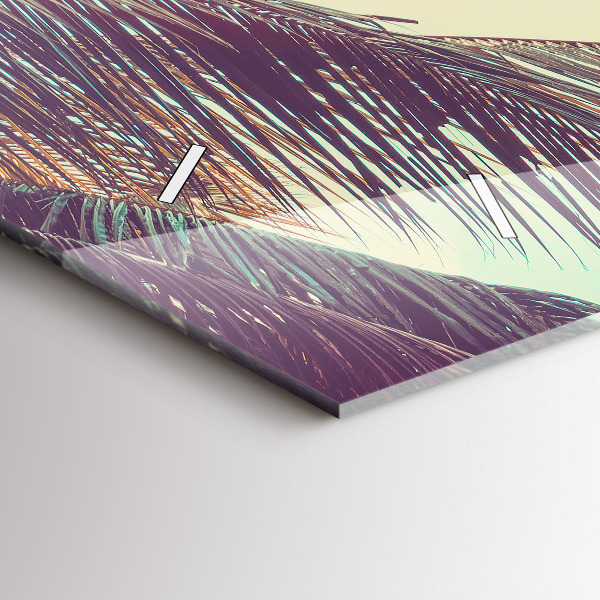 Horizontal wall clock Tropical palm trees