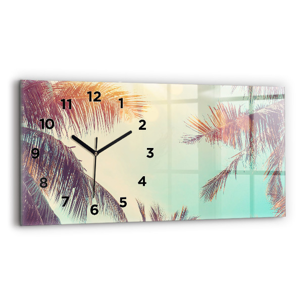 Horizontal wall clock Tropical palm trees