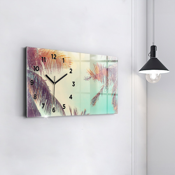 Horizontal wall clock Tropical palm trees