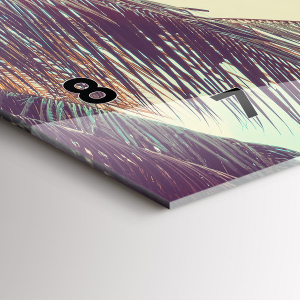 Horizontal wall clock Tropical palm trees