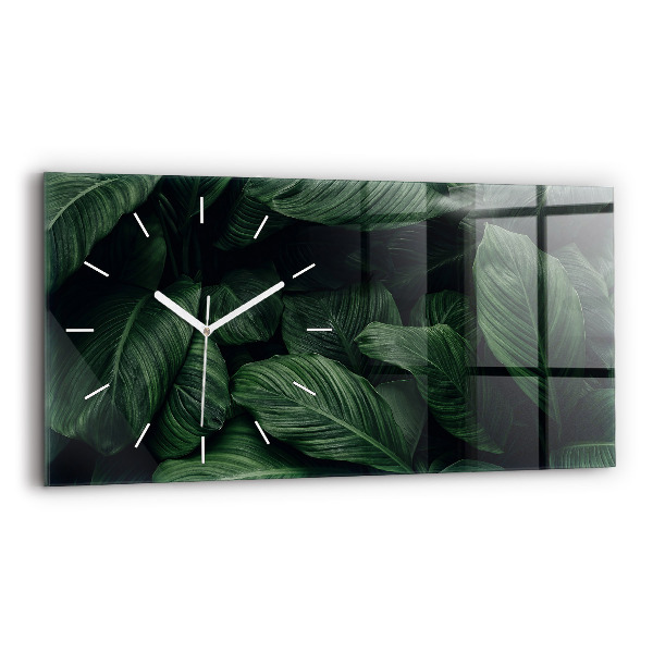 Horizontal wall clock Tropical Monstera