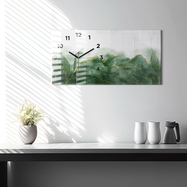 Horizontal wall clock Abstraction leaves