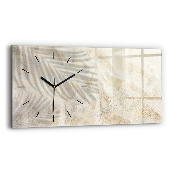 Horizontal wall clock Palm tree shadow sand