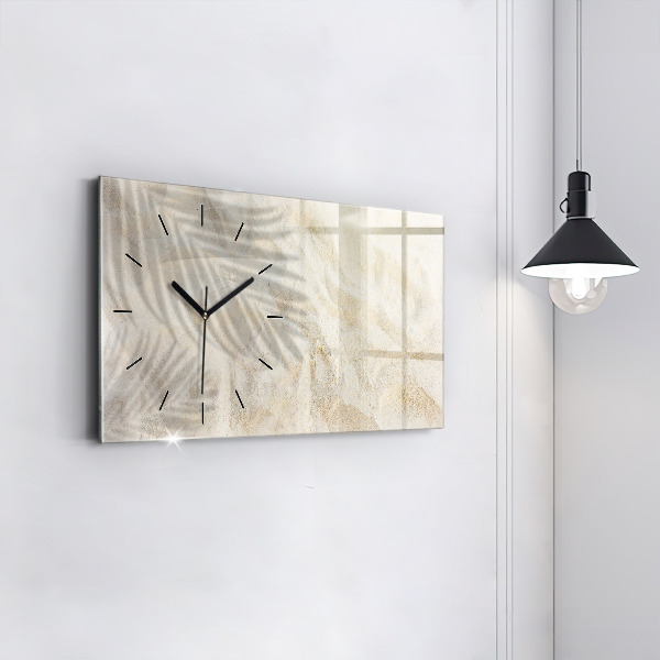 Horizontal wall clock Palm tree shadow sand