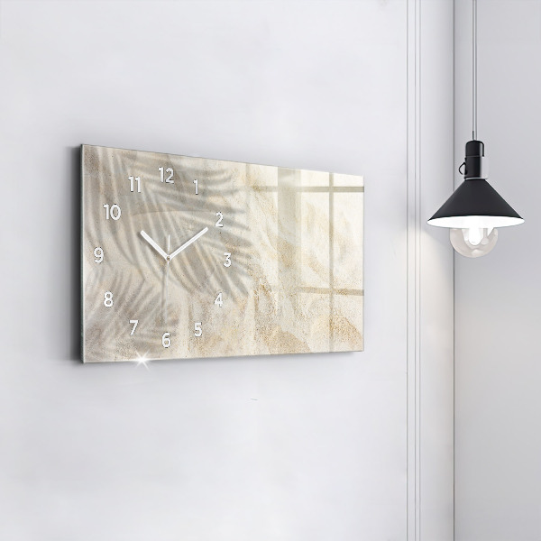 Horizontal wall clock Palm tree shadow sand