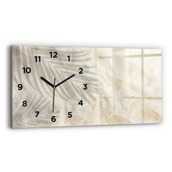Horizontal wall clock Palm tree shadow sand