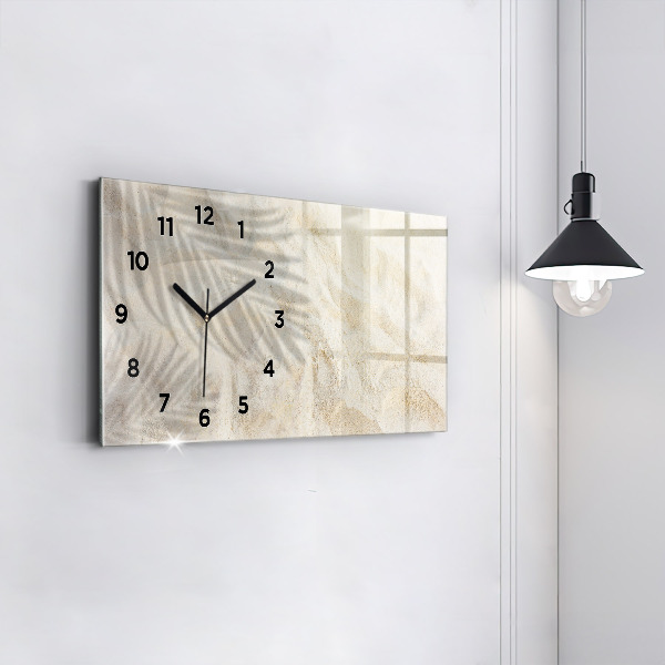 Horizontal wall clock Palm tree shadow sand