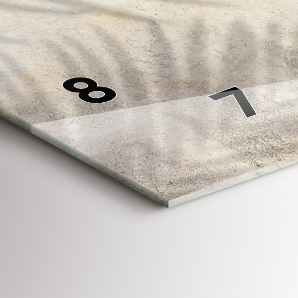 Horizontal wall clock Palm tree shadow sand