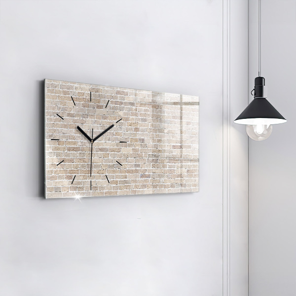 Horizontal wall clock Brick wall